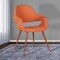 Armen Living Phoebe Mid-Century Dining Chair in Walnut Finish and Orange Fabric LCPHSIWAOR - alternate 8
